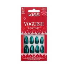 KISS Voguish Fantasy Holiday Press On Nails Almond, Holiday Gala, Grön, Medium, Skadar inte naturliga naglar