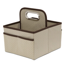 Caddy Portátil Delta Children - Bin de Almacenamiento Ligero con Múltiples Compartimentos - Beige