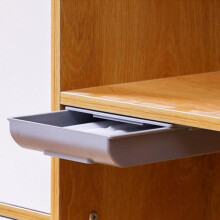 (Gray, L) Storage Rack Self Stick Pencil Tray Desk Table Storage Drawer Organizer Box Under Desk Stand Self-Adhesive Under-Drawer Storage
