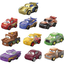 Mattel Disney och Pixar Cars Mini Racers Set med 10 Mini Die-cast Bilar, Derby Racers Serie