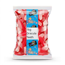 Krazy Kandi Dracula Teeth Sweets 1kg Bulk Bag - Fruity Vampire Fangs Candy