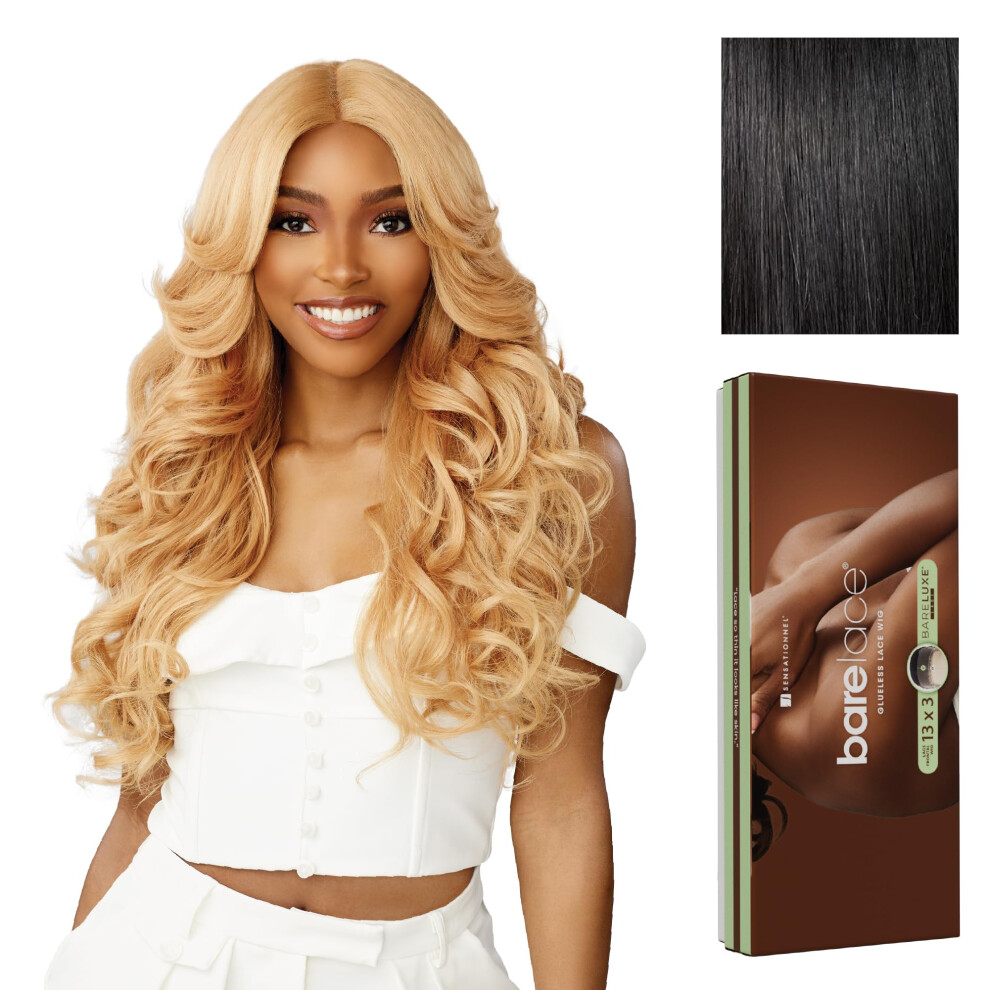 Sensationnel Bare Lace 13X3 Lacewig - Unit 1 Lacefrontal Glueless Synthetic 180 Degree Preplucked Hairline (1 Jetblack)