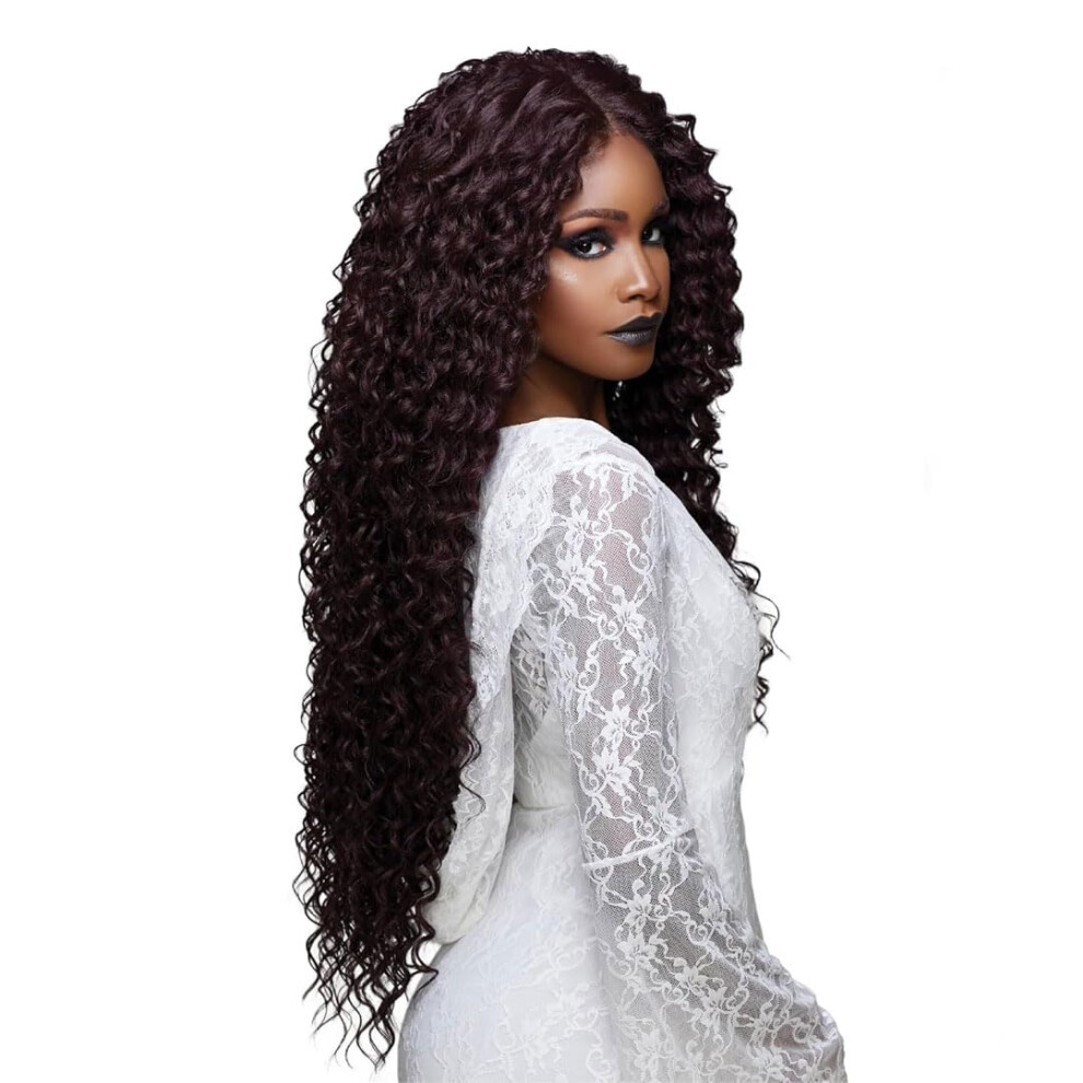 Sensationnel Lemelas Lace Wig - Lunarae 13X3 Lacefrontal Glueless Synthetic With Natural Density Preplucked Hairline (Midnightsapphire)
