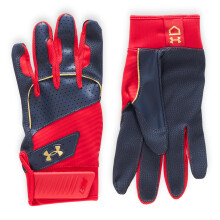 Guanti da Baseball Under Armour Uomo Harper, (410) Blu Notte/Rosso/Oro Metallico, Medio