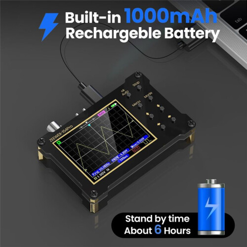 Handheld Digital Oscilloscope Built-in Function Generator,40MSa/S Sampling Rate,18MHz Bandwidth,Supports PWM,Persistence 2
