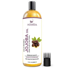 Homeda Kallpressad Jojobaolja För Hårväxt, Ansiktsglow, Hud (200 Ml) 100% Ren, Ekologisk, Jungfrulig