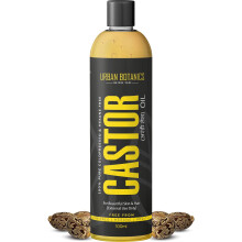 Urbanbotanics Kallpressad Ricinolja För Hårväxt, Hudvård, Fuktgivande Torr Hud - 100Ml