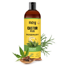 Rey Naturals Ricinolja Plus Rosmarinolja | Ren Rosmarinolja För Hårväxt, Hårfall, Hud, Ögonbryn, Ögonfransar