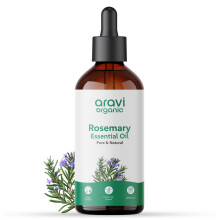 Aravi Organic Rosmarin Eterisk Olja För Hårväxt, 100% Ren Rosmarin - 100 Ml