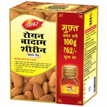 Dabur Roghan Badam Shireen - 100 ml | 100% Ren Sweet Badam Olja | Rik På Vitamin-E | För Hår & Hy