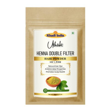 Utkrisht Khadi Henna Dubbel Gefilterd Haarpoeder 100G | Natuurlijk & Ayurvedisch | Diepe Roodbruine Tint | Voeding Voor Folikels | Droog, Frizzy