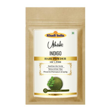 Utkrisht Khadi Indigo Haarpoeder 100G | Natuurlijk & Ayurvedisch | Voor Diep Zwart & Bruin | Gezond & Zacht Haar | Verzacht Irritatie | Alles