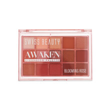 Swiss Beauty Awaken Ögonskuggepalett | Matt + Skimmer | Långvarig | Lättblandad | Nyans- 1. Blooming Rose, 11G