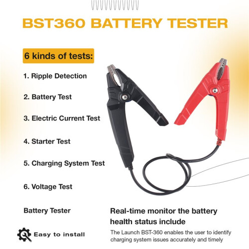 Launch Upgraded BST360 6V 12V Car Battery Tester  Charging Cranking System Analyzer for Android Phone Launch X431 1