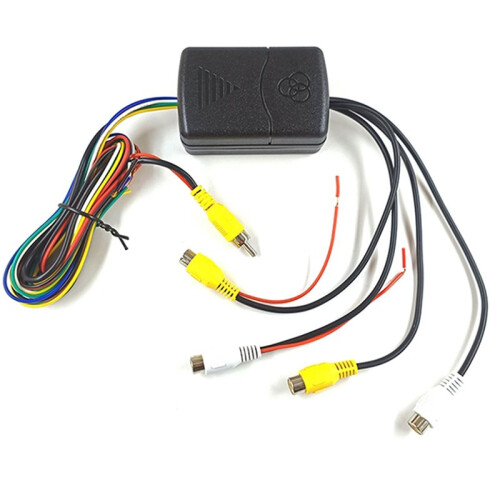 4-Way Car Camera Control Box - 360 Panoramic View Converter for Front/Rear/Left/Right Blind Spot Cameras