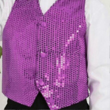 (2XL, Navy) Unisex Kids Sequin Vest Costume for Party New Arrival