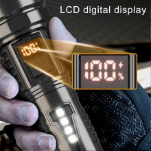 Handheld Super Bright Zoom Tactical Flashlight Versatility with A COB Side