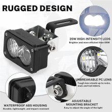 3 Pin LED Headlight Upgrade Kit for Ridstar Q20/Q20 Lite/Q20 Pro Electric Bicycle with Mount Bracket Front Light