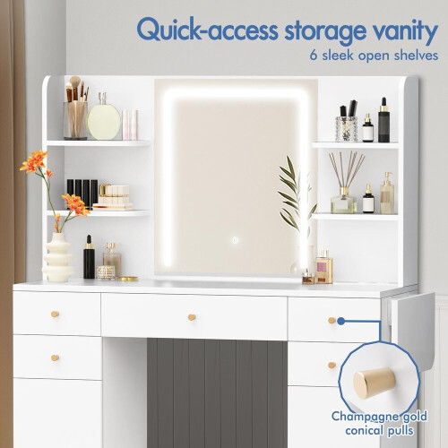 ALFORDSON Dressing Table Makeup Mirror Vanity LED Lighting Bedroom 1
