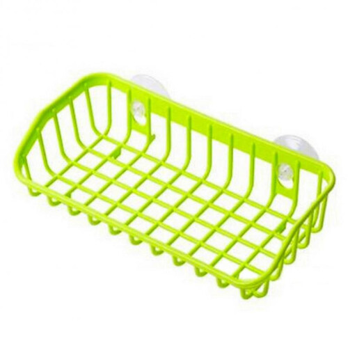 (Green) Double Suction Cup Drain Storage Rack 2