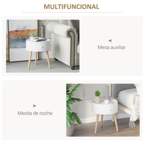 Homcom Mesita de Noche Blanco 38 x 38 x 45 cm 1