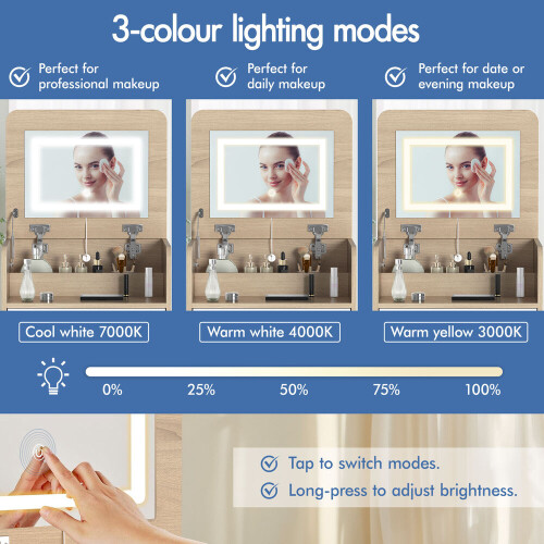 ALFORDSON Dressing Table Makeup Mirror Vanity LED Lighting Bedroom 1
