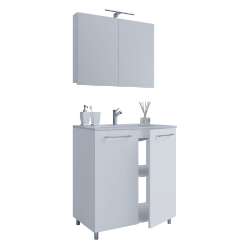 3 pcs. washroom washbasin Badinos SC White 1