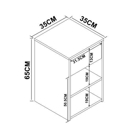 Wooden bedside table Sledo drawer Maxi 2