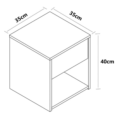 (Matt, Modern/Contemporary) Wooden bedside table drawer Sledo Mini 1