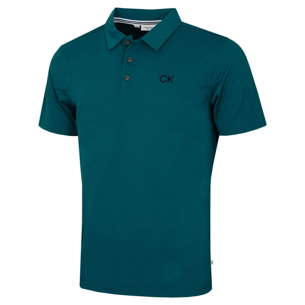 Calvin Klein (Xxxl, Petrol) Mens 2026 Central Eco Light Wicking Golf Polo Shirt