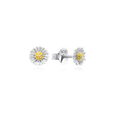 925 Sterling Silver Daisy Design Stud Women's Earrings