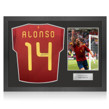 Xabi Alonso Signed Spain 2020 Football Shirt. Icon Frame