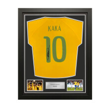 Kaka Signed Original Brazil 2014-15 Home Football Shirt. Standard Frame