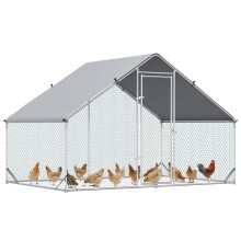 Tuinkippenhok met gegalvaniseerd frame, waterdichte hoes en zeshoekig gaas.