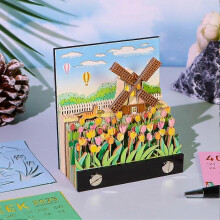 3D Desk Calendar 2025, Paper Carving Art Calendar Memo Pad, Tear-Away