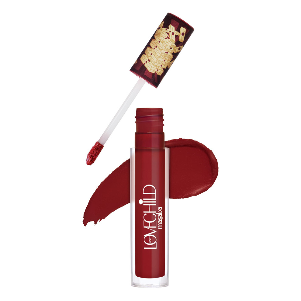 Lovechild Masaba Game On! - Take A Dare - Matte Liquid Lipstick, Flamboyant Maroon Velvet Smooth, Non-Sticky, Hydrating & Moisturising, Smudge Proof L