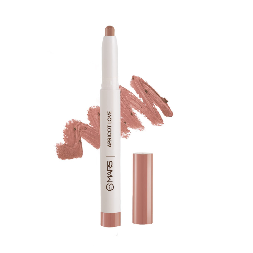 Mars Retractable Poppins Long Lasting Lip Crayon | Matte Finish | Smudge Proof & Kiss Proof Crayon Lipstick For Women (1.3 Gm) (13-Apricot Love)