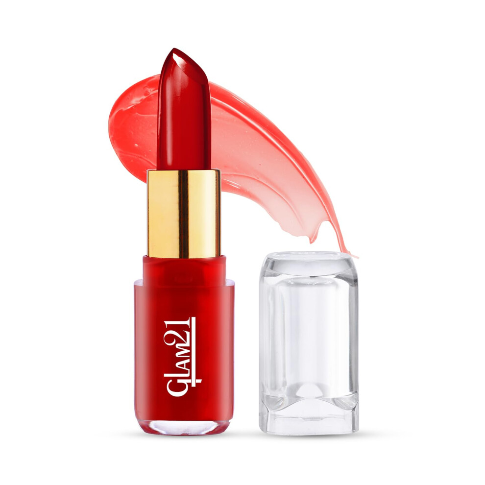 Glam 21 Glam21 Jelly Pop Fruity Gel Lipstick| Moisturising | Glossy Finish | Gives A Natural Colour | Lightweight | 02- Strawberry Red, 3.5Gm