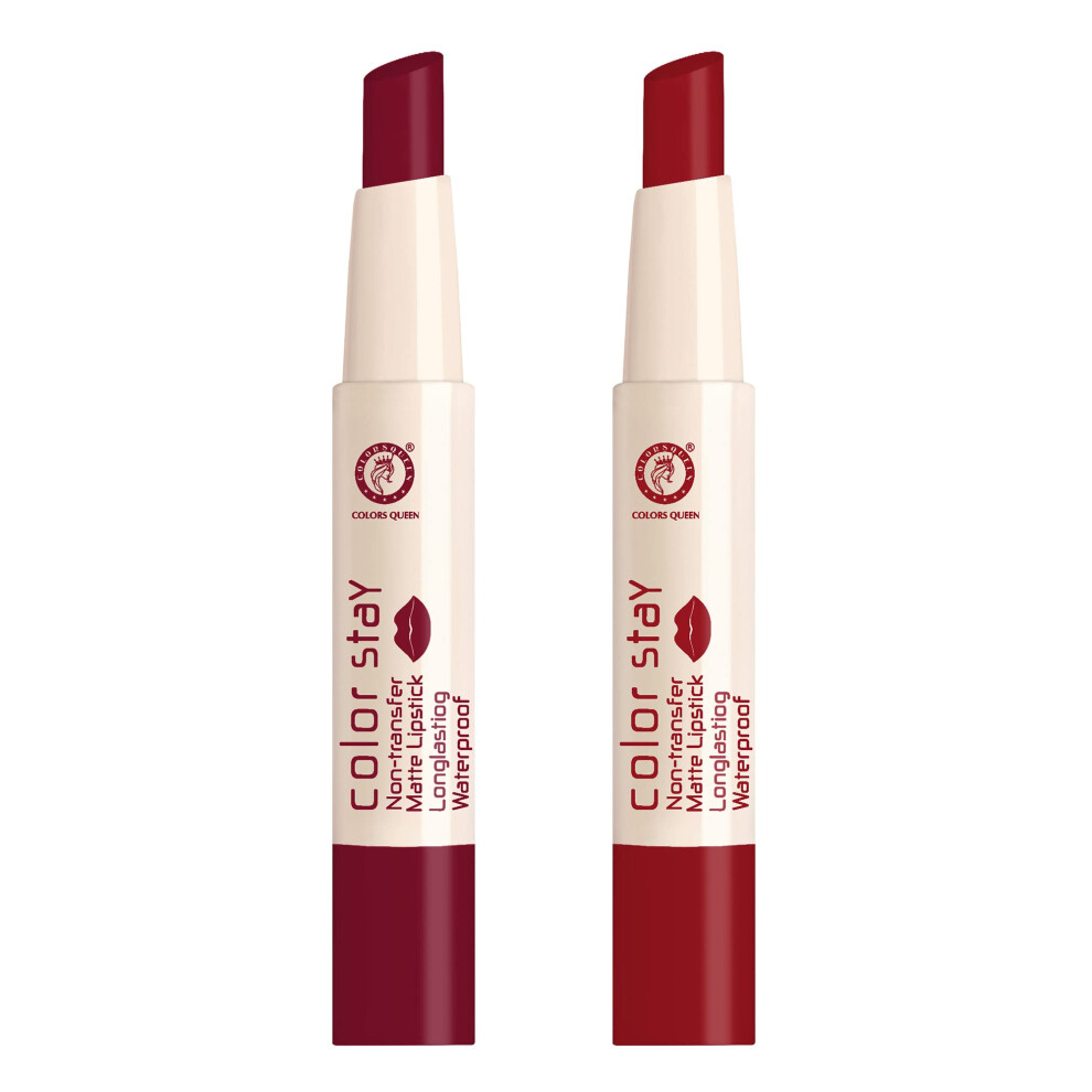 Colors Queen Color Stay Matte Lipstick Combo Set Of 2 | Weightless Matte Finish With Smooth Application | Transfer Proof, Smudge Proof & Waterproof |