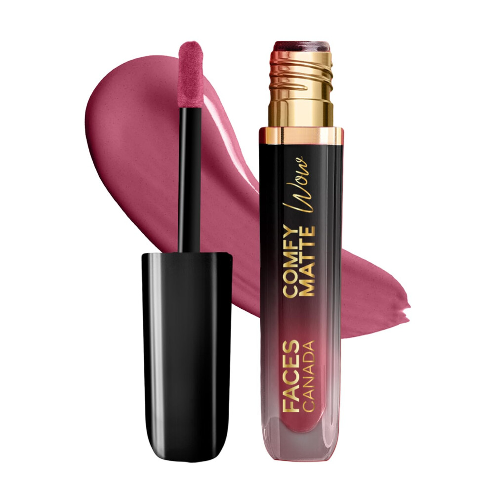 Facescanada Pink Comfy Matte Wow Liquid Lipstick Petal 09 3.8Ml | One Swipe Application | Highly Pigmented | Comfortable Wear | Glides Smoothly | Long