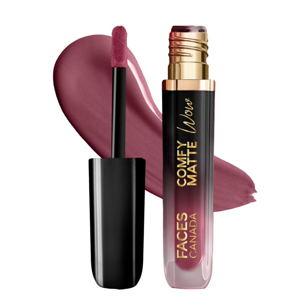 Facescanada Purple Faces Canada Comfy Matte Wow Liquid Lipstick - Scandalous 13 (Plum) 3.8Ml | One Swipe Application | Highly Pigmented | Comfortable Wear | Glides Smoot