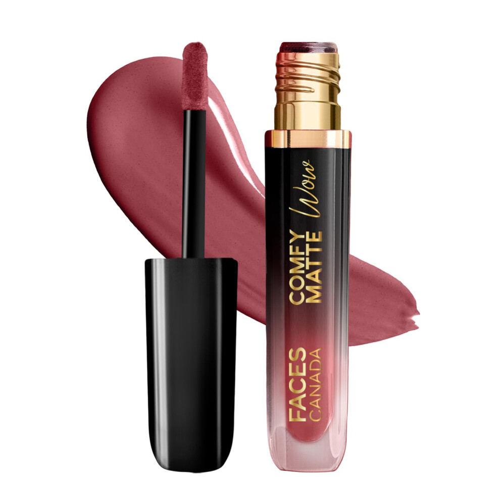 Facescanada Purple Comfy Matte Wow Liquid Lipstick Mauve Majesty 02 3.8Ml | One Swipe Application | Highly Pigmented | Comfortable Wear | Glides Smoothly | L