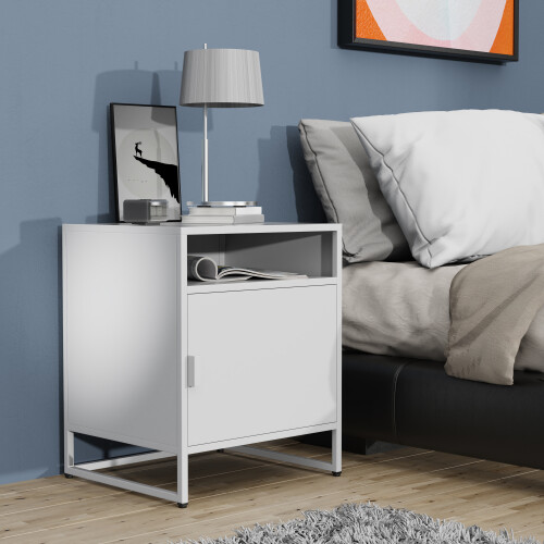 (Matt, Modern/Contemporary) Metal bedside table side table Flokas L 2