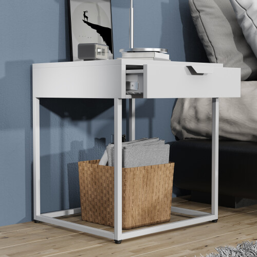(Matt, Modern/Contemporary) Metal bedside table side table Flokas S 2