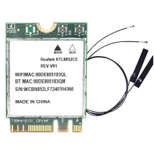 Karta Sieciowa WiFi 6E RTL8852CE M.2, 5400 Mb/S, 5.4, Bezprzewodowy Adapter WiFi, Trójzakresowy, 2,4/5/6 GHz, z Antenami