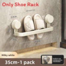 (White)Suction Cup Bathroom Shoe Rack With Wall Mount For Toilet Storage Tools Gift