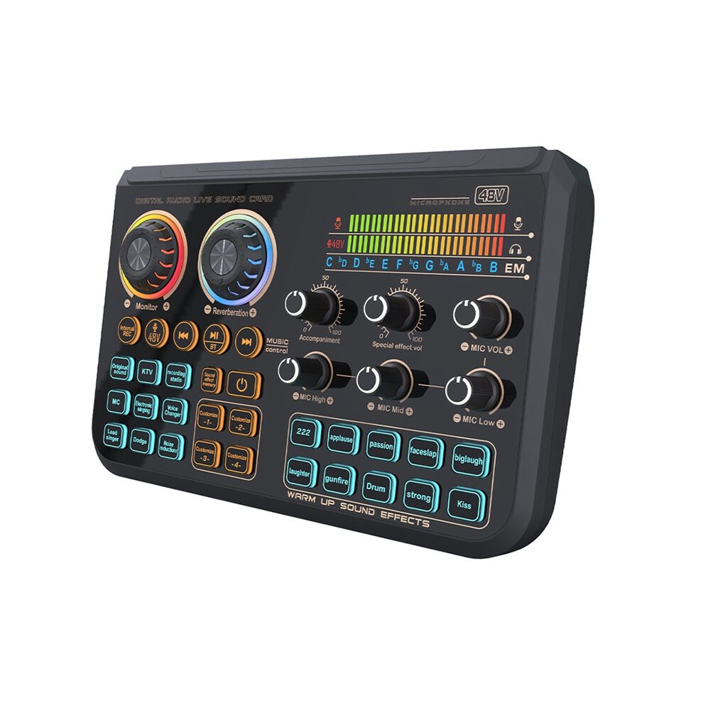 T600 Sound Card 48V Audio Interface Mixer Professional Audio Voice Changer For Karaoke,Recording,Live Streaming Pc 4711899750155