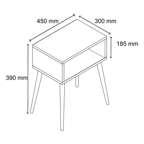 Wooden side table bedside table Singol M 1