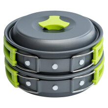 Camping Cookware Mess Kit for Backpacking Gear - Camping Cooking Set - Camping Pots and Pans Set- Camp Equipment