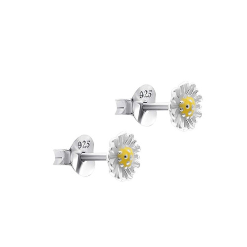 925 Sterling Silver Daisy Design Stud Women's Earrings 2
